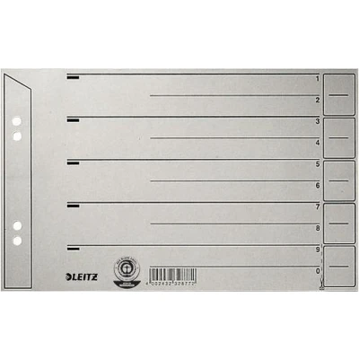 Afbeelding van Leitz Scheidingstabblad Karton A5 2/4 rings Grijs