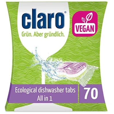 Afbeelding van Claro Multi 70x Vaatwastabletten All in One Eco &amp; Fosfaatvrij Biologische 100% Wateroplosbare Folie