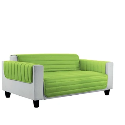 Afbeelding van ELEGANT gewatteerde bankhoes Doubleface, appelgroen/donkerblauw 2 plaatsen, 100% microfiber