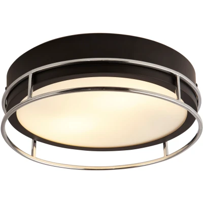Afbeelding van Searchlight Design plafondlamp Pheonix Ø 30cm zwart met zilver 62012 2CC