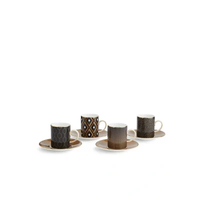 Afbeelding van Wedgwood Kopjes en Schotel Arris 80 ml 4 Stuks