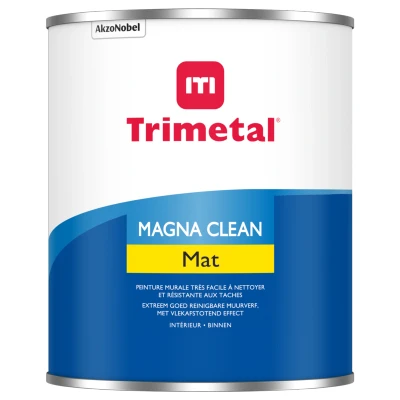 Afbeelding van Trimetal Magna Clean Matte binnenmuur verf water en vuilafstotend ( 2 in 1) Kleur RAL 9010 Pure White gebrokenwit) 1 L