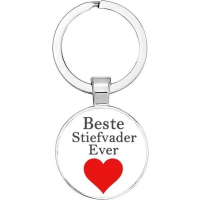 Afbeelding van Akyol Beste stiefvader ever sleutelhanger Vader Papa Familie Vaderdag cadeautje cadeau
