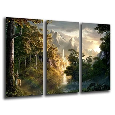 Afbeelding van Cuadros Cámara Muurschildering der Herr Ringe, 97 x 62 cm, houtdruk XXL formaat kunstdruk, ref.26222