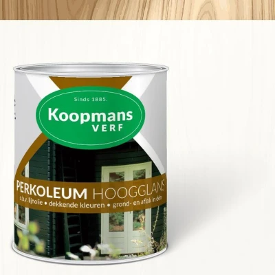 Afbeelding van Koopmans Perkoleum Hoogglans Dekkend Ready Mixed 0,75 ltr 201 wit Buitengevel &amp; Tuin