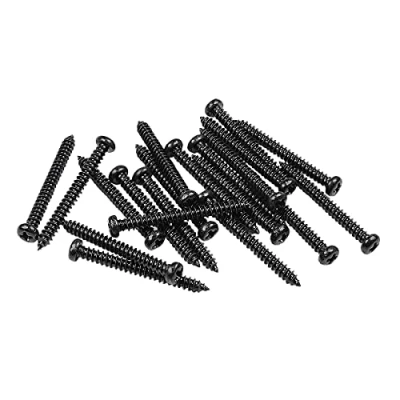 Afbeelding van Musiclily Basic 2,6x26 mm Metaal Metrische Draad Bevestigingsschroeven Gitaar Pickup Hout voor Single Coil/Humbucker Pickups, Zwart (Set van 20)
