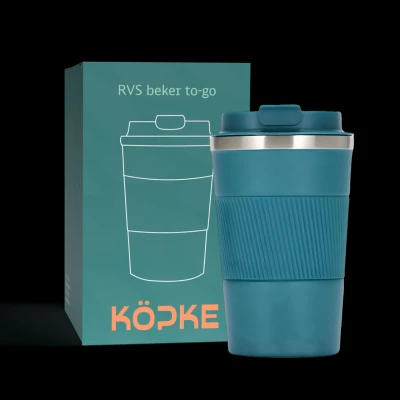 Afbeelding van RVS koffiebeker to go 38cl Blauw
