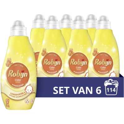 Afbeelding van Robijn Klein &amp; Krachtig Collections Vloeibaar Wasmiddel Color Zwitsal met 80% biologisch afbreekbare ingrediënten 6 x 19 wasbeurten