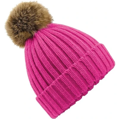 Afbeelding van Winter muts met pompon roze