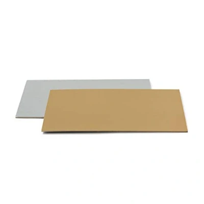 Afbeelding van Taartbord rechthoekig goud/zilver 35 x 45 cm