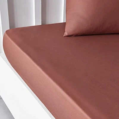 Afbeelding van Verstelbaar onderlaken TODAY Essential Terra cotta 90 x 190 cm