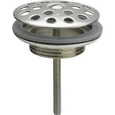 Afbeelding van Viega afvoerplug met RVS zeef 1.1/4&quot; x Ø 60 mm messing vernikkeld
