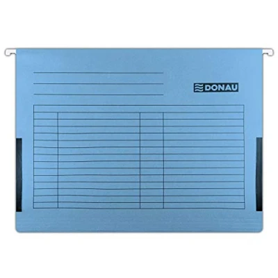 Afbeelding van DONAU 7420905 10 hangtas met linnen kikker van gerecycled karton 230 GSM voor DIN A4 kleur: blauw 5 pack verwisselbare blanco borden ideaal kantoor en school de overheid groen