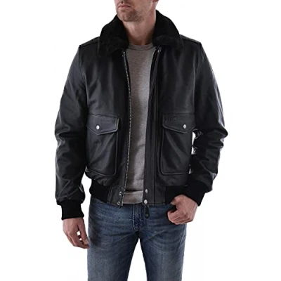Afbeelding van Schott Leren jas, Heren, Maat: XL, Black