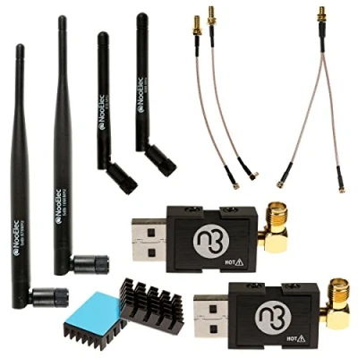 Afbeelding van NooElec Dual Band NESDR Nano 3 Premium ADS B (978MHz UAT &amp; 1090MHz 1090ES) Bundel voor Stratux, Avare, Foreflight, FlightAware en andere toepassingen. Inclusief 2 SDR&#039;s, 4 Antennes, 5 Adapters.