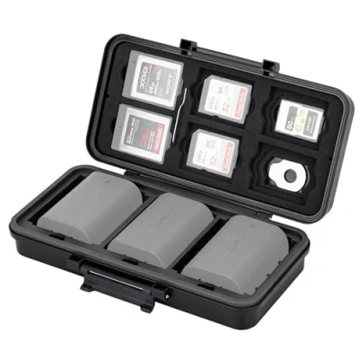 Afbeelding van JJC 3IN1 Batterij Case Box Geheugenkaarthouder voor CF Express Typ B/XQD x6 + A x5 SD x6, Canon LP E6 Nikon EN EL15 Sony NP FZ100 FUJI. NPW235 x3/AA