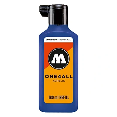 Afbeelding van Molotow ONE4ALL navulling acryl, kleur 204 echt blauw 180 ml, navulinkt voor permanente markers
