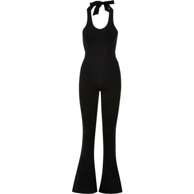 Afbeelding van Urban Classics Interlock Neckholder Jumpsuit, Dames, Maat: 4XL, Black