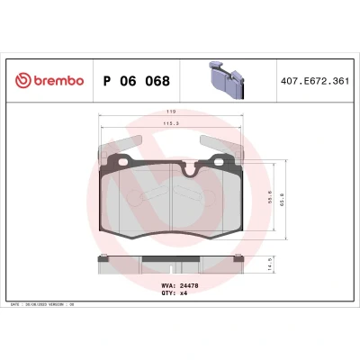 Afbeelding van Brembo Remblokset P 06 068