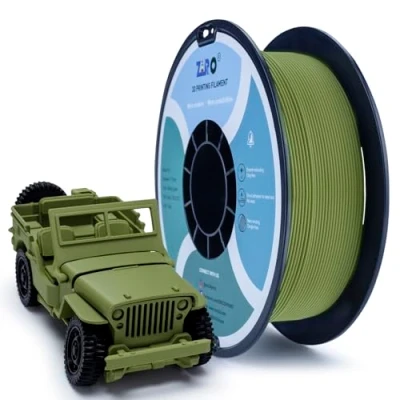 Afbeelding van ZIRO Matte PLA Filament 1.75mm,1KG 3D Printer Filament,High Toughness PLA,Dimensional Accuracy +/ 0.03mm, Military Green