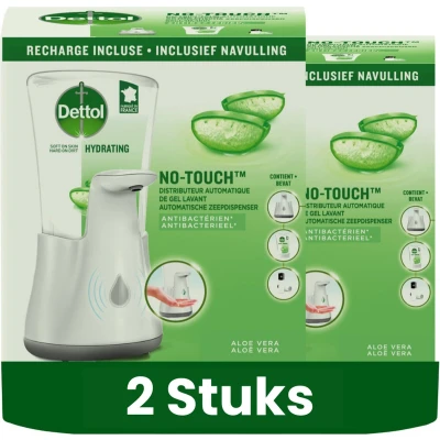 Afbeelding van 2x Dettol No Touch Automatische Zeepdispenser Aloe Vera