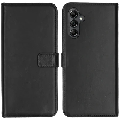 Afbeelding van Samsung Galaxy A14 (5G) Hoesje Echt leder Selencia Bookcase Zwart Telefoonhoesje