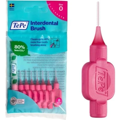 Afbeelding van TePe Interdentale borstels 0,4 mm roze 4 verpakkingen van 8 (32 borstels)