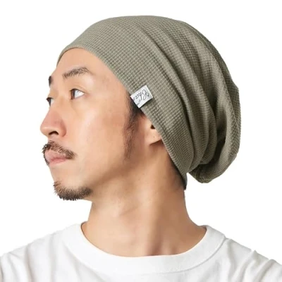 Afbeelding van CHARM Grote 100% katoen slouch beanie muts voor dames en heren, antraciet (stijl B), One size