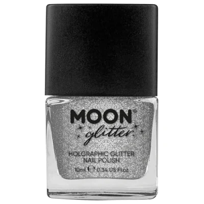 Afbeelding van Holografische Glitter nagellak van Moon 10ml zilver