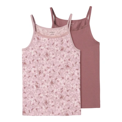 Afbeelding van NAME IT KIDS singlet NKFSTRAP TOP set van 2 paars/mauve