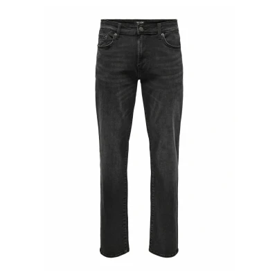 Afbeelding van Only &amp; Sons ONS WEFT Mittlere Taille Normal Geschnitten Straight leg jeans, Heren, Maat: 28x32, Washed black