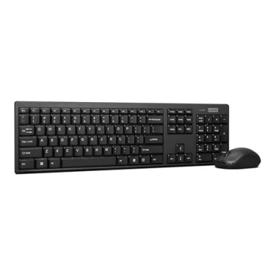 Afbeelding van Lenovo 100 Combo draadloos toetsenbord en muis, 2,4 G (optische sensor, 1600 dpi, nano USB ontvanger, compatibel met Windows) Spaans QWERTY zwart