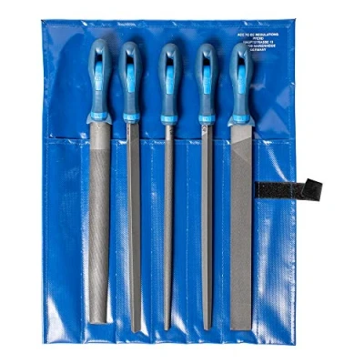 Afbeelding van PFERD Werkplaatsvijlset in pvc roltas, 5 vijlen, kruiskop H2, 300 mm, 11800552 geschikt voor universeel slijp en vereenvoudigingswerk
