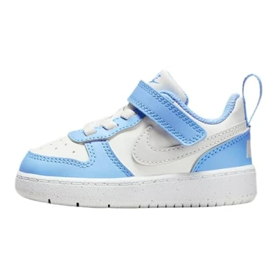 Afbeelding van Nike Sportswear Court Borough Recraft Unisex Sneakers laag voor kinderen, Maat: 27, Summit white/vast grey/cobalt pulse Hoogwaardig imitatieleer