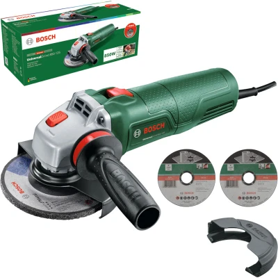 Afbeelding van Dremel Haakse slijper UniversalGrind 850 125 (Handgreep vibration control, beschermkap, clip on slijpschijf, 2x doorslijpschijf)