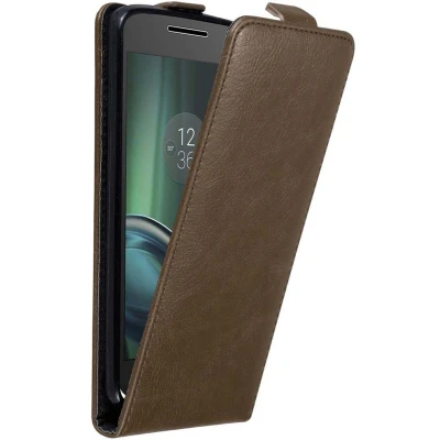 Afbeelding van Cadorabo Hoesje geschikt voor Motorola MOTO G4 PLAY in KOFFIE BRUIN Beschermhoes Flip Case Cover magnetische sluiting