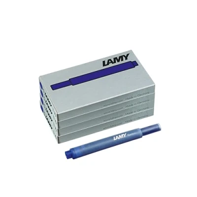 Afbeelding van Lamy T10 4 delige set inktpatronen met grote inktvoorraad geschikt voor alle vulpenmodellen inhoud 1,25 ml per patroon 5 stuks pak inktkleur blauw