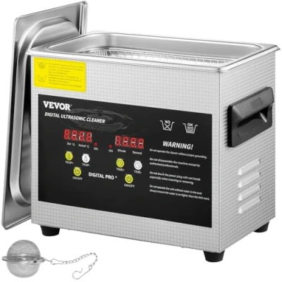 Afbeelding van VEVOR Digitale ultrasone reiniger, 3 l, verwarming 200 W, ultrasoon 120 container met en timer, reinigingsapparaat van roestvrij staal, voor sieraden, brillen,