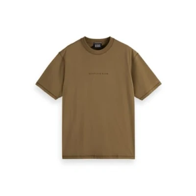 Afbeelding van Scotch &amp; Soda Seasonal CORE Front Chest LOGO Tshirt basic, Heren, Maat: XXL, Golden brown