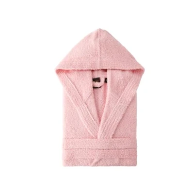 Afbeelding van Top Towel Elegante badjas voor dames en heren, 100% katoen, 500 g/m², met capuchon of zonder capuchon, zacht absorberend douche, spa zwembad, melocoton, M