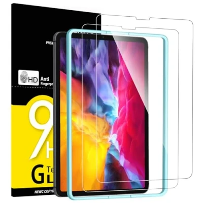 Afbeelding van NEW&#039;C 2 Stuks, Screen Protector voor iPad Air 5e/4e generatie 10,9 Inch, Pro 11 Inch Model 2022/2021/2020/2018 en een uitlijntool, Gehard Glass Schermbeschermer Film, ultra resistent, Anti kras