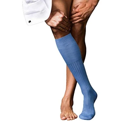Afbeelding van Falke NO. 13 Finest Piuma Cotton Kneehigh Sokken bleue, Heren, Maat: 45/46, Bleue