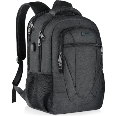 Afbeelding van Schoolrugzak voor Jongens en Tieners 15.6 inch Laptop Rugzak met USB Oplaadaansluiting Werk School Laptopvak Anti diefstaltas Zwart