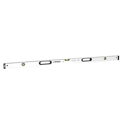 Afbeelding van PRO800 waterpas 150cm aan beide zijden gefreesd met ergonomisch profiel ERS+ (Easy Reading System) Nauwkeurige Anti Shock Absorber eindkappen kleur wit