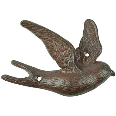 Afbeelding van Esschert Design Muurhaak Vogel 14,6 X 9,9 Cm Gietijzer Bruin