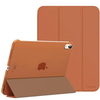 Afbeelding van MoKo Case for iPad 10th Generation 2022, Slim Stand Hard PC Translucent Back Shell Smart Cover Gen 10.9 inch Support Touch ID, Auto Wake/Sleep, Oak Color, Dark Coffee