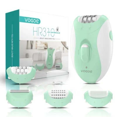 Afbeelding van VOGOE Epilator voor vrouwen, 4 in 1 ontharing met 2 snelheden, oplaadbare en draadloze scheermes epilator, 21 pincetten bedekt, elektrische haarverwijderaar gezicht, benen, armen, oksel, bikini,