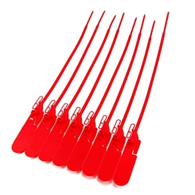 Afbeelding van Trek Tight Security Seal Tear Off Plastic Tag genummerd Pull Tites Secure Label (100 stks X Rood)