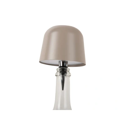 Afbeelding van Leitmotiv Ledlamp Cone Hat LED Oplaadbaar Voor Op Een Fles Warm Grijs 10x10x13cm Nice thingZ