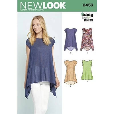 Afbeelding van New look Naaipatroon 6453A Misses&#039; Gemakkelijk Gebreide Tops, Papier, Wit, 22 x 15 1 cm